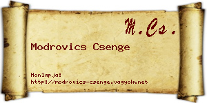 Modrovics Csenge névjegykártya